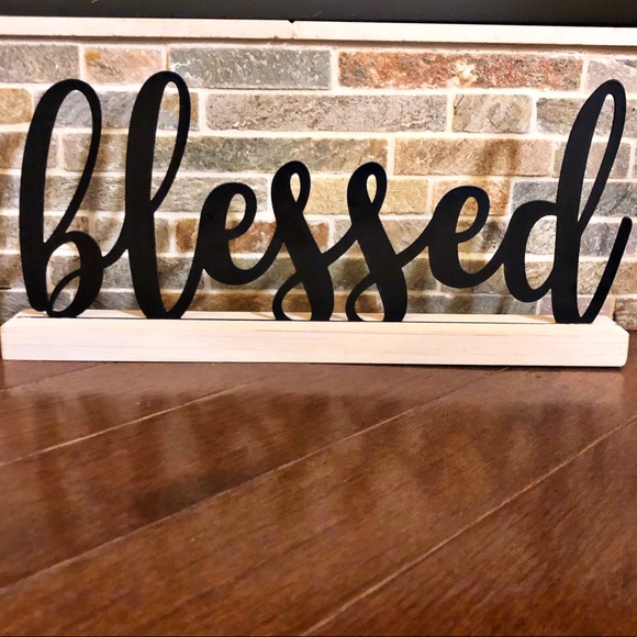 Other - Blessed Black and White Plaque Home Decor